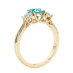 Three stone Heart shaped engagement ring with vintage styling.