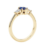 Three stone marquise wedding ring in bold and unique silhouette.