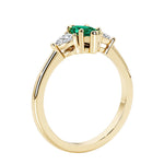 Three stone marquise wedding ring in bold and unique silhouette.