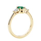 Three stone marquise wedding ring in bold and unique silhouette.