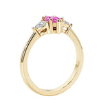 Three stone marquise wedding ring in bold and unique silhouette.