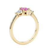 Three stone marquise wedding ring in bold and unique silhouette.