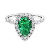 Halo ring with diamond french pave band.