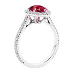 Gold french pave ring with Ruby.