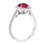 Gold french pave ring with Ruby.