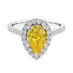 Halo ring with diamond french pave band.