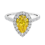Halo ring with diamond french pave band.