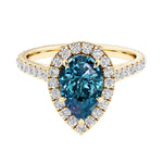 Pear shaped Alexandrite and french pave diamond ring.