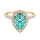 Pear shaped paraiba tourmaline and french pave diamond ring.