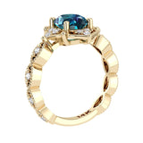 Beautiful alexandrite modern art deco diamond engagement ring, made for vintage jewelry lovers.