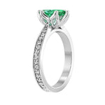 Marquise Colombian Emerald Antique Style Ring engraved 14K Gold luxury gemstone jewelry Pel and Co