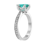 Marquise Paraiba Tourmaline Antique Style Ring engraved 14K Gold vivid blue green gemstone Pel and Co