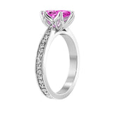 Marquise Pink Sapphire Antique Style Ring engraved 14K Gold fine jewelry Pel and Co