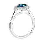 Alexandrite Vintage Style Ring princess cut halo setting 14K Gold rare gemstone jewelry Pel and Co