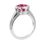 Round Ruby Bezel Ring vintage milgrain style 14K Gold luxury red gemstone Pel and Co