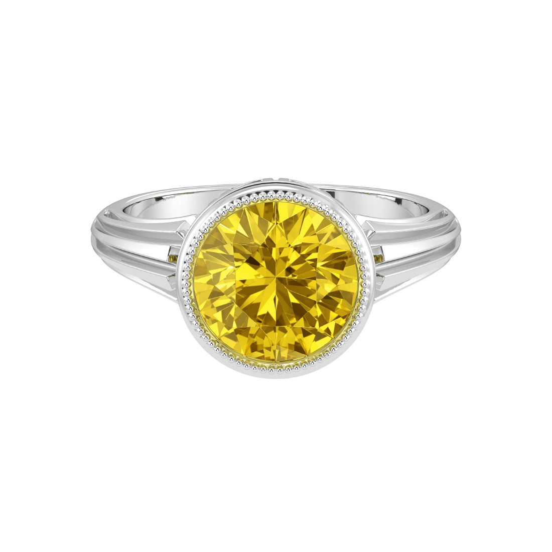 Antique Princess Cut Yellow Sapphire Ring diamond halo 14K Gold heirloom engagement style Pel and Co