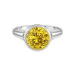 Antique Princess Cut Yellow Sapphire Ring diamond halo 14K Gold heirloom engagement style Pel and Co