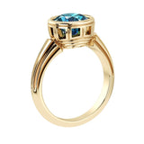 Art Deco Alexandrite Ring round bezel solitaire 14K Gold June birthstone antique inspired fine jewelry Pel and Co