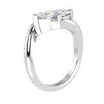 Golden Yellow Sapphire Ring marquise cut modern bypass band 14K Gold Pel and Co