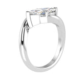 Golden Yellow Sapphire Ring marquise cut modern bypass band 14K Gold Pel and Co