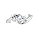 Modern Marquise Yellow Sapphire Ring bypass setting 14K Gold elegant engagement ring Pel and Co