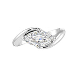 Modern Marquise Yellow Sapphire Ring bypass setting 14K Gold elegant engagement ring Pel and Co