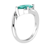 Green Emerald Ring marquise cut modern bypass band 14K Gold Pel and Co