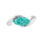 Modern Marquise Emerald Ring bypass setting 14K Gold elegant engagement ring Pel and Co