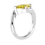 Pink Sapphire Ring marquise cut modern bypass band 14K Gold Pel and Co