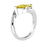 Pink Sapphire Ring marquise cut modern bypass band 14K Gold Pel and Co