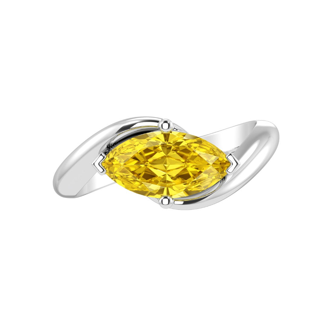 Modern Marquise Pink Sapphire Ring bypass setting 14K Gold elegant engagement ring Pel and Co