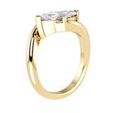 Marquise Yellow Sapphire Engagement Ring sleek bypass style 14K Gold timeless luxury Pel and Co
