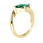 Marquise Emerald Engagement Ring sleek bypass style 14K Gold timeless luxury Pel and Co