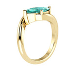 Marquise Emerald Engagement Ring sleek bypass style 14K Gold timeless luxury Pel and Co