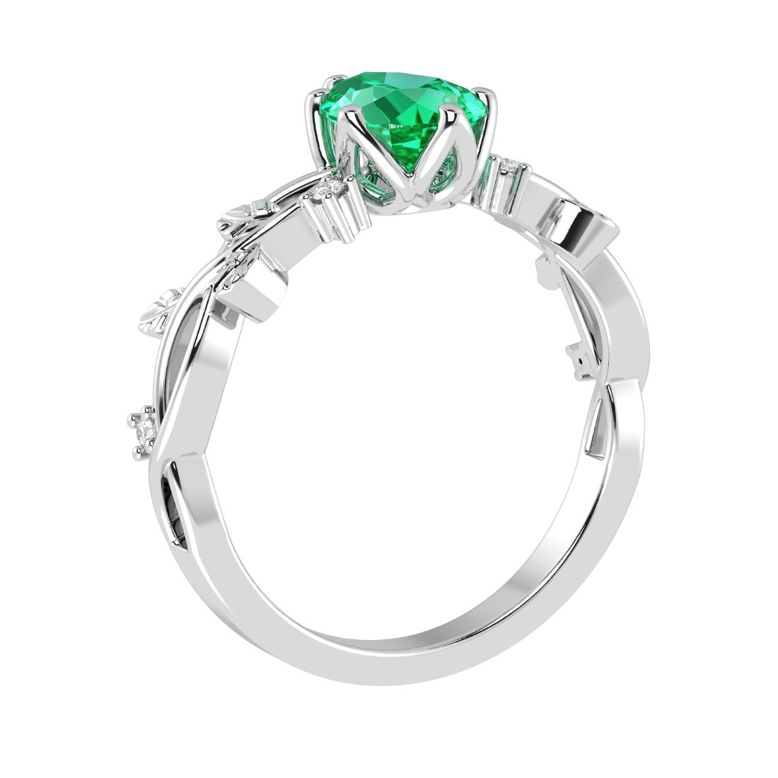 Colombian Emerald Pear Ring 14K Gold elegant vine engagement ring Pel and Co
