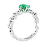 Colombian Emerald Pear Ring 14K Gold elegant vine engagement ring Pel and Co