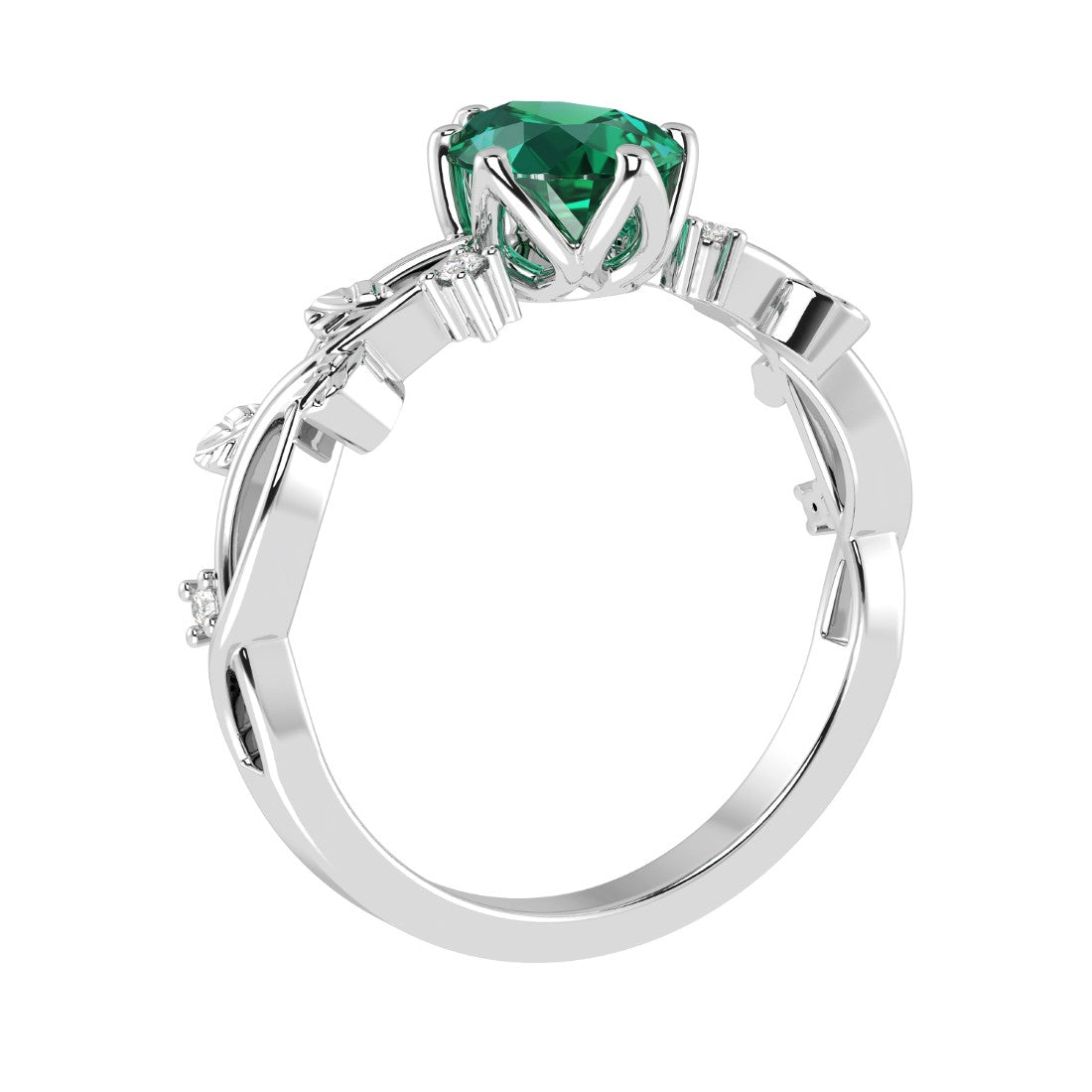 Emerald Pear Ring 14K Gold elegant vine engagement ring Pel and Co