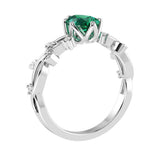 Emerald Pear Ring 14K Gold elegant vine engagement ring Pel and Co