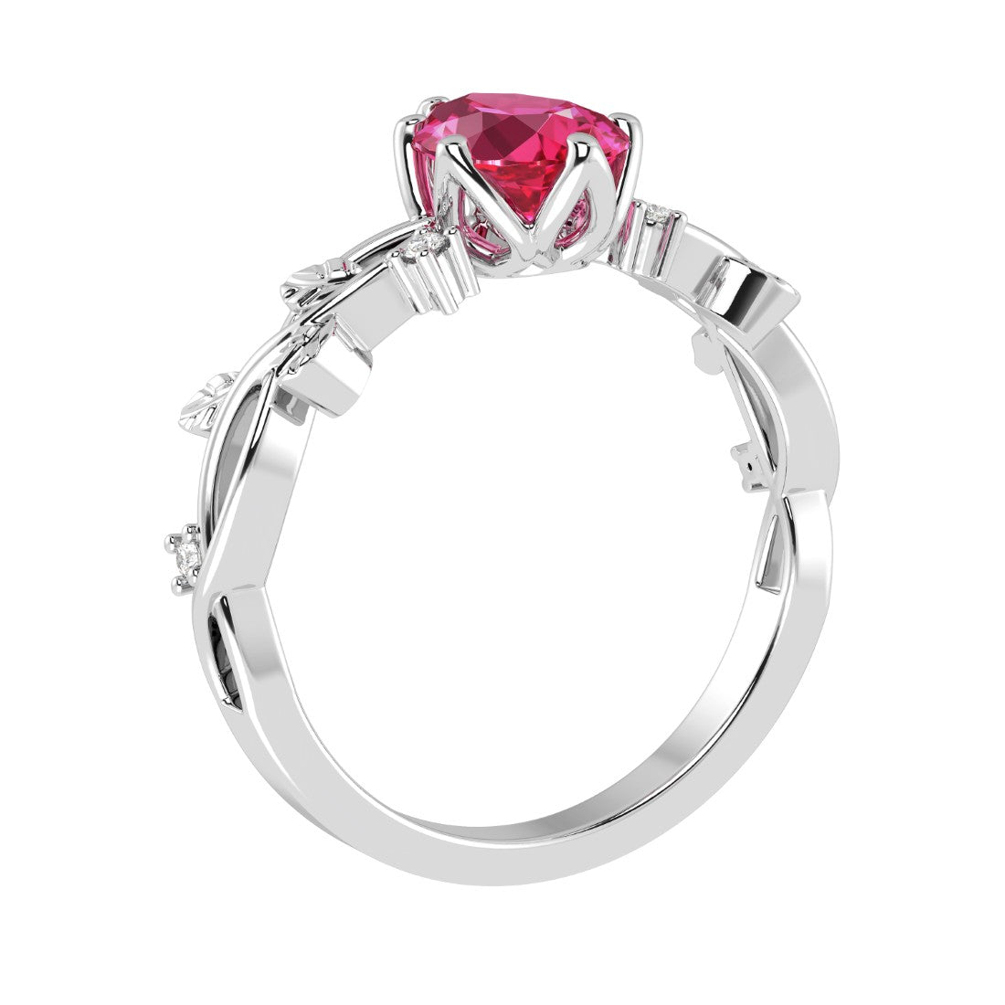 Ruby Pear Ring 14K Gold elegant vine engagement ring Pel and Co