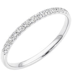 White Gold ring with small diamonds on a white background
