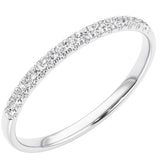 White Gold ring with small diamonds on a white background