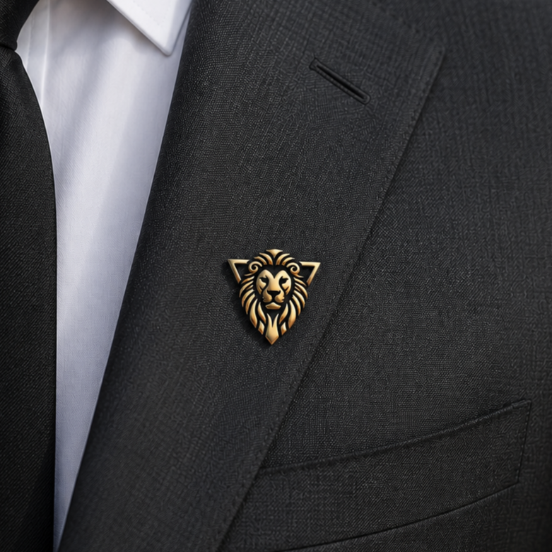 An elite solid yellow gold CEO brooch pink designed as directors gift