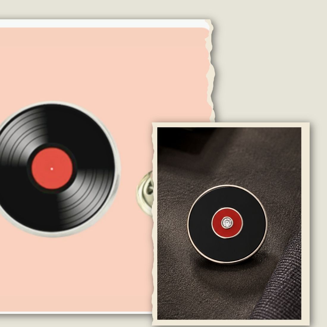 custom made record lp lapel pin brooch music lover brooch