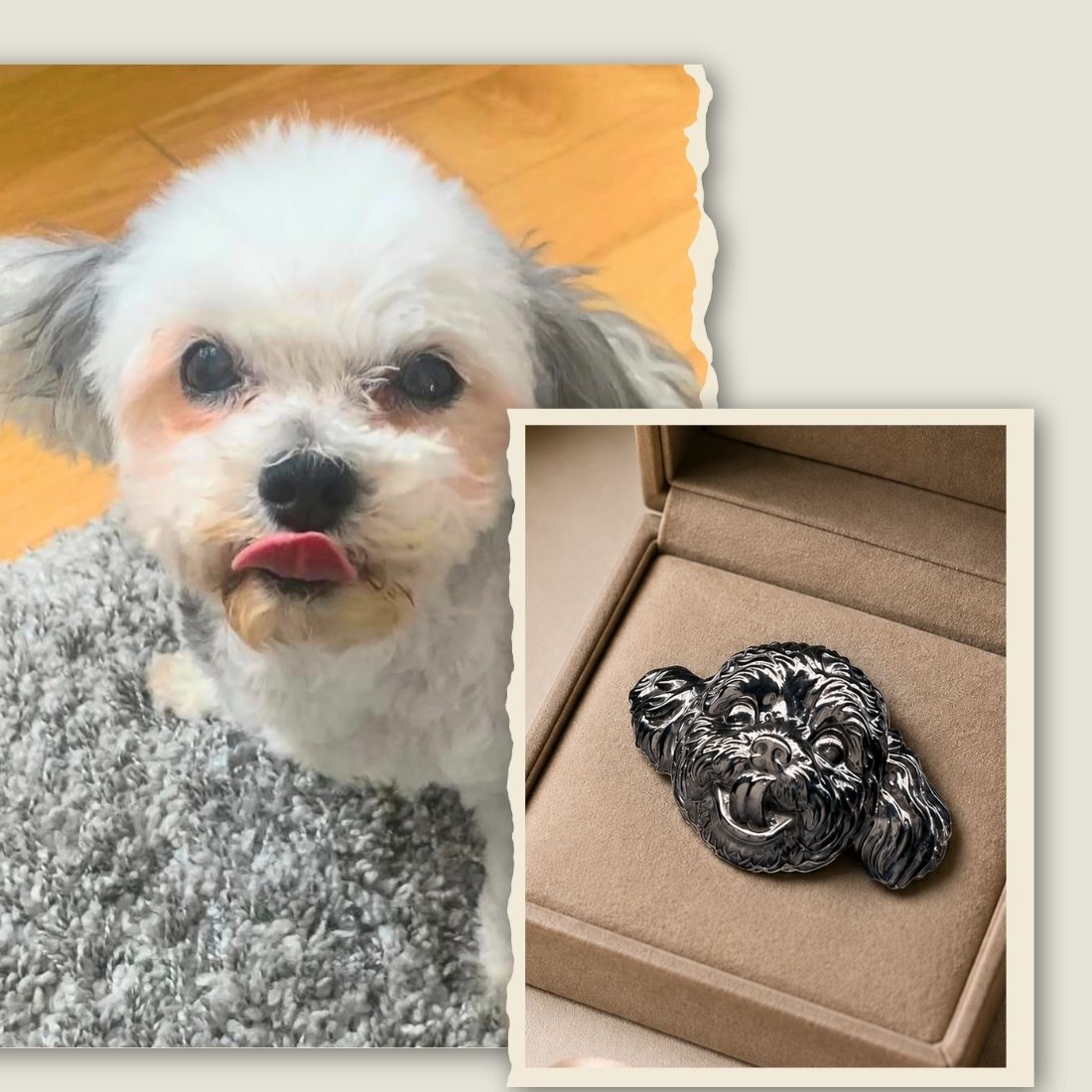 custom made animal brooch for a dog lover, animal lapel, animal dog brooch, fine brooch jewelry